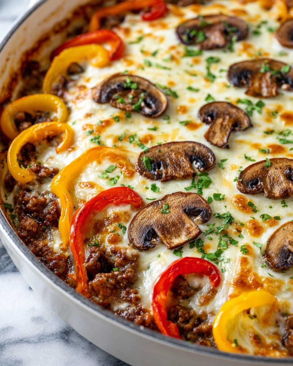 Philly Cheesesteak Casserole Recipe - Recipe Image