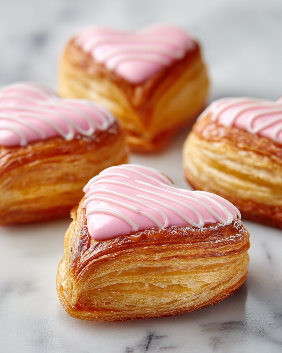 Puff Pastry Hearts with Icing Recipe - Recipe Image