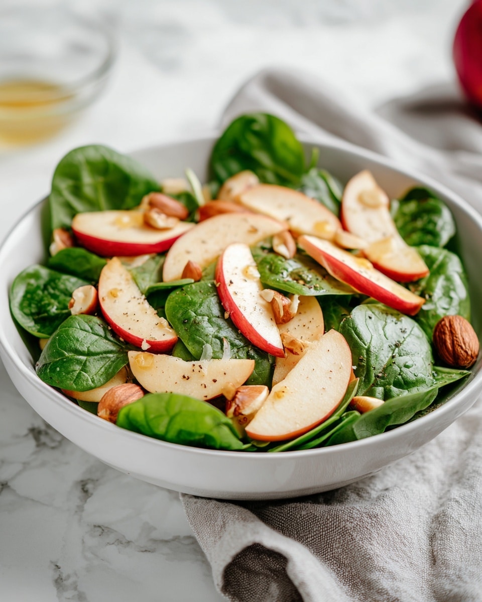 Apple Spinach Salad with Honey-Mustard Lemon Dressing Recipe - Recipe Image