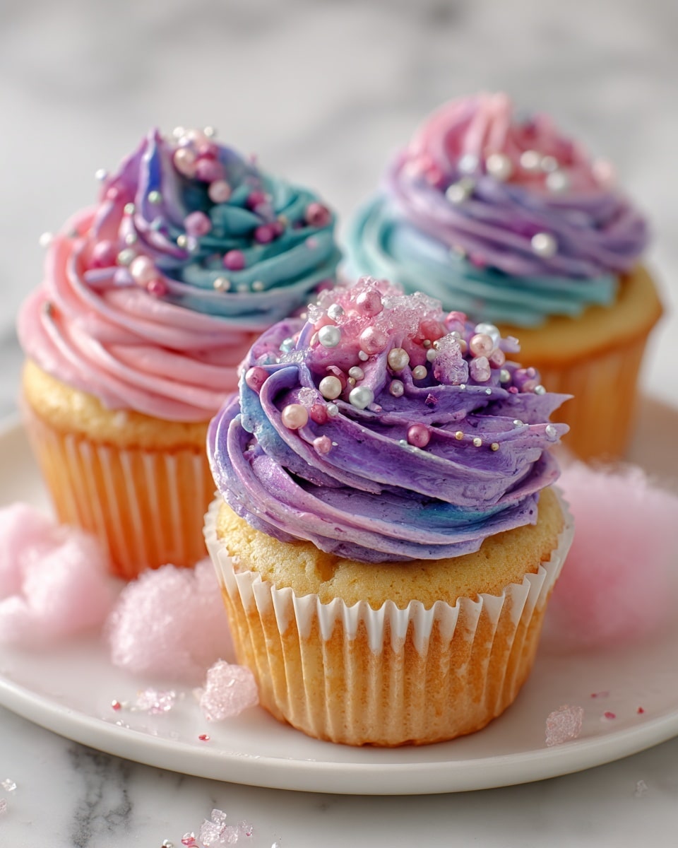 The Best Cotton Candy Cupcakes Recipe - Recipe Image