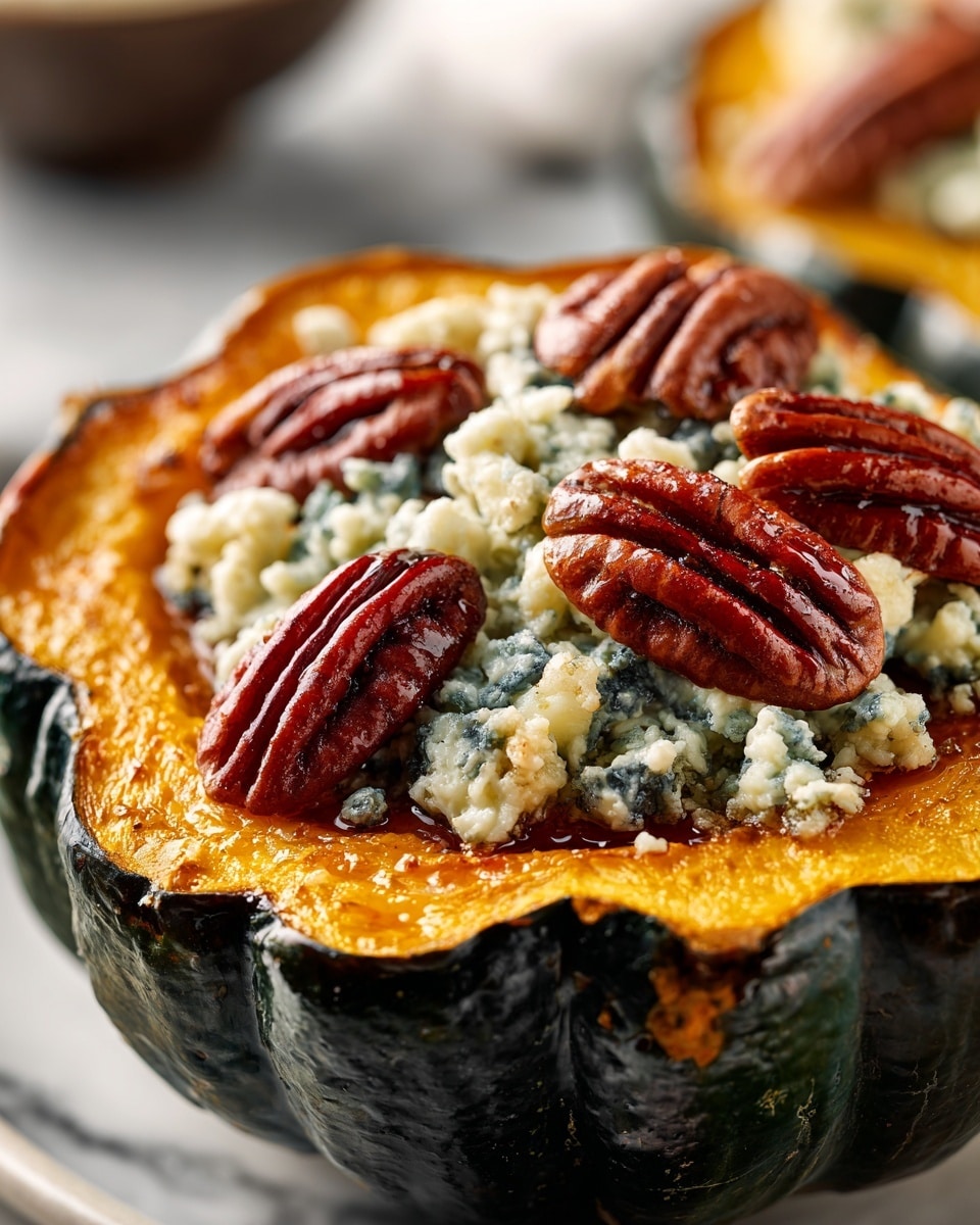 Maple Blue Cheese Pecan Roasted Acorn Squash Recipe - Recipe Image