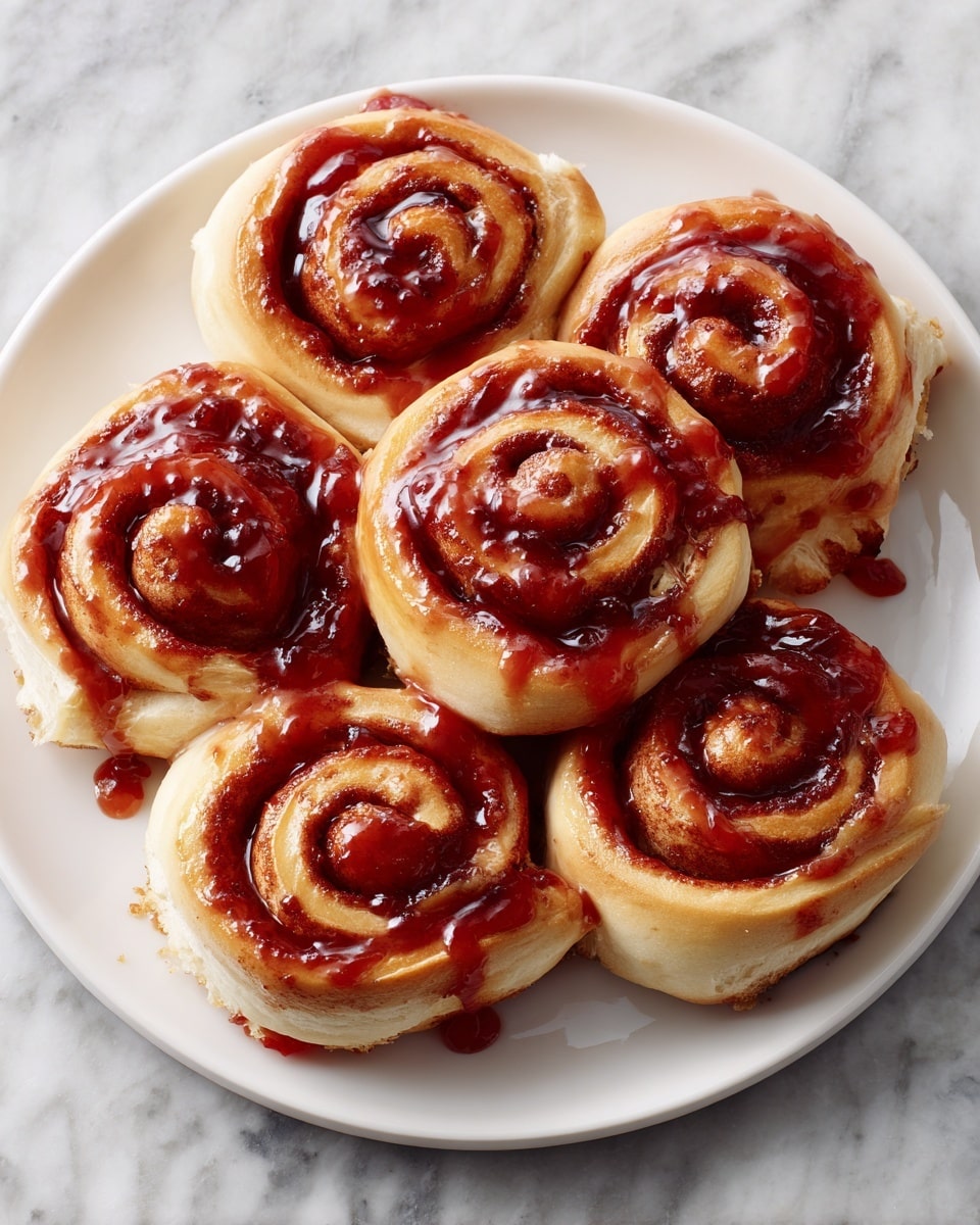 Cherry Cinnamon Rolls with Homemade Cherry Filling and Cream Cheese Frosting Recipe - Recipe Image
