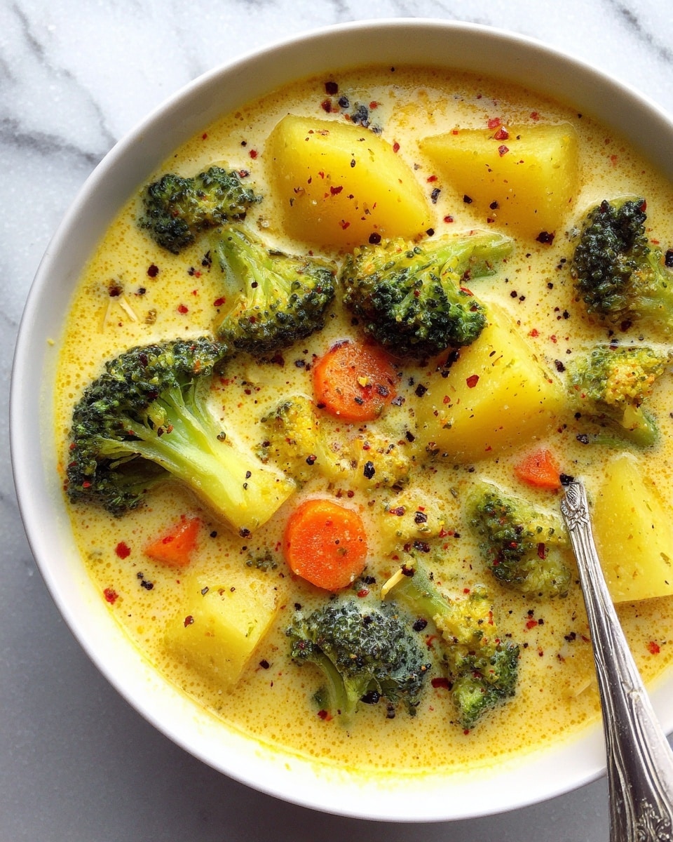 Crockpot Potato Broccoli Cheddar Soup Recipe - Recipe Image