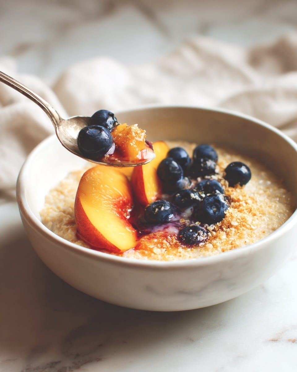 Peach Berry Baked Oatmeal Recipe - Recipe Image