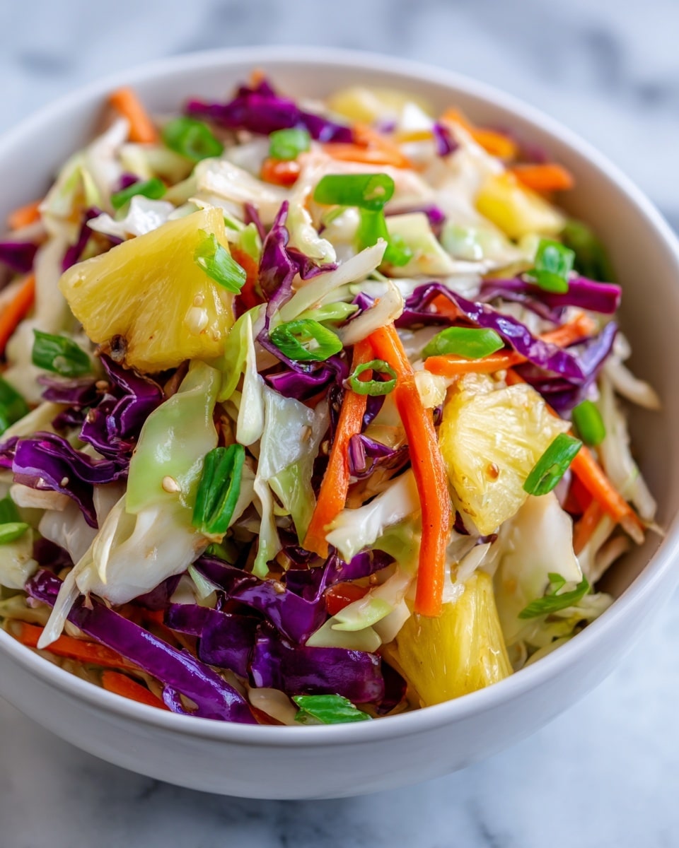 No-Mayo Hawaiian Pineapple Coleslaw Recipe - Recipe Image