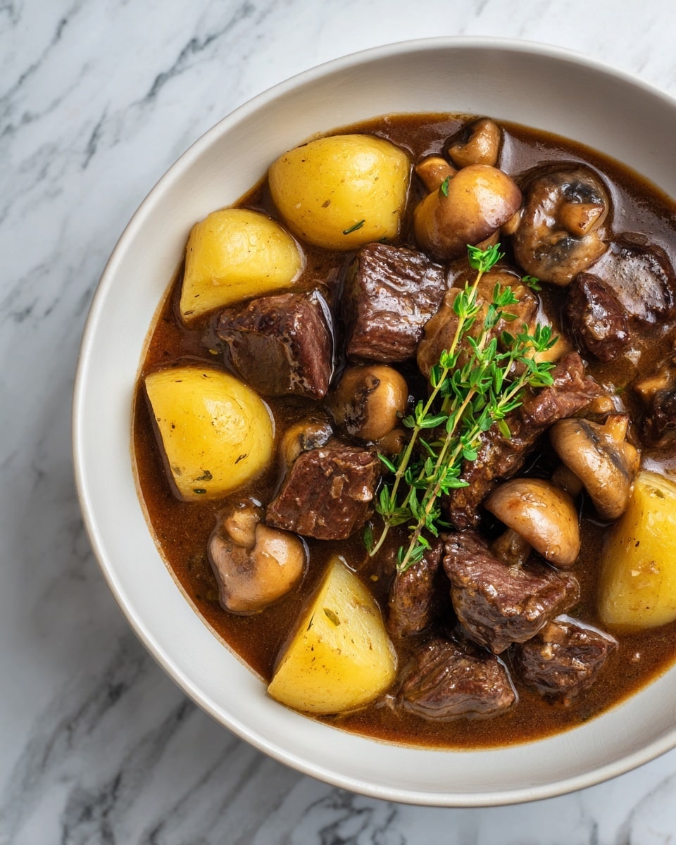 Classic French Beef Stew with Mushrooms Recipe - Recipe Image