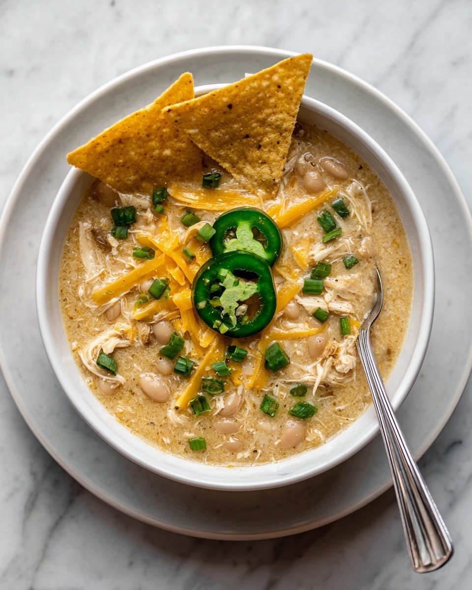 White Chicken Chili with Cream Cheese Recipe - Recipe Image