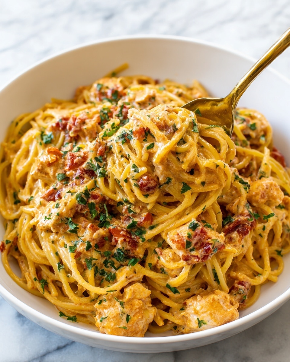 Cheesy Spaghetti Chicken Casserole Recipe - Recipe Image