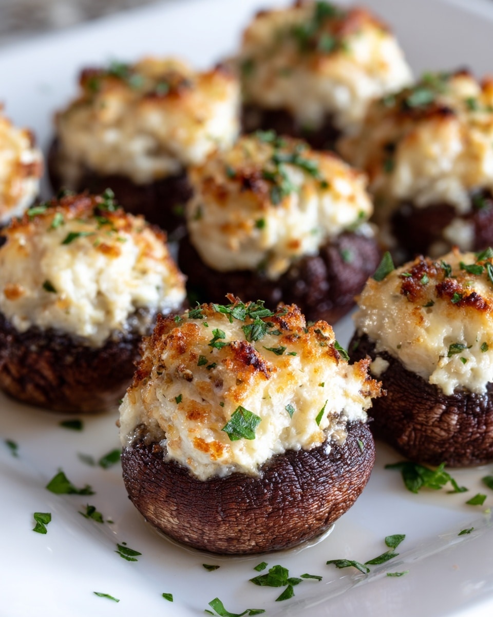 Creamy Garlic Crab-Stuffed Mushrooms Recipe - Recipe Image