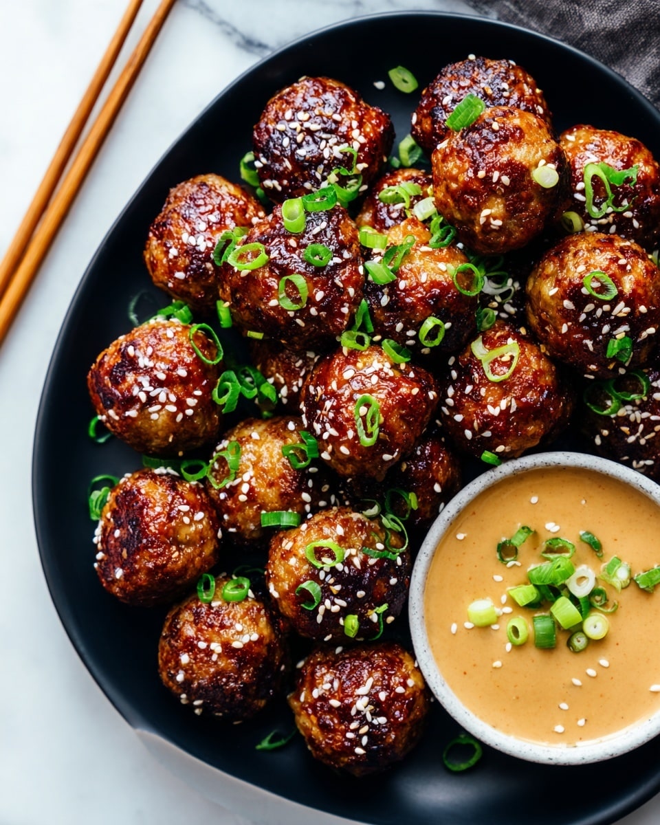 Korean BBQ Meatballs with Spicy Mayo Dip Recipe - Recipe Image