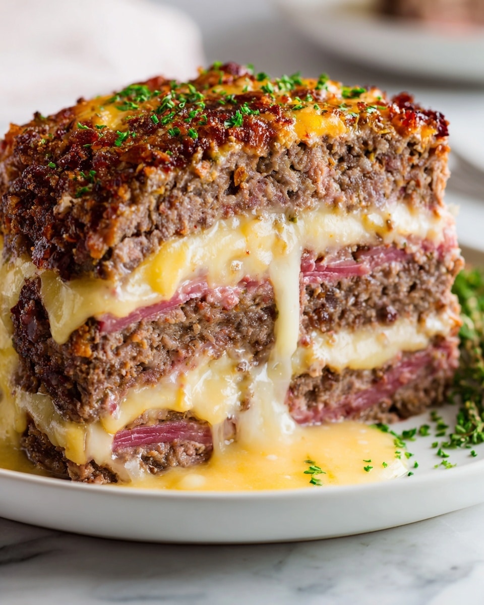 Chicken Cordon Bleu Meatloaf with Creamy Dijon Gravy Recipe - Recipe Image