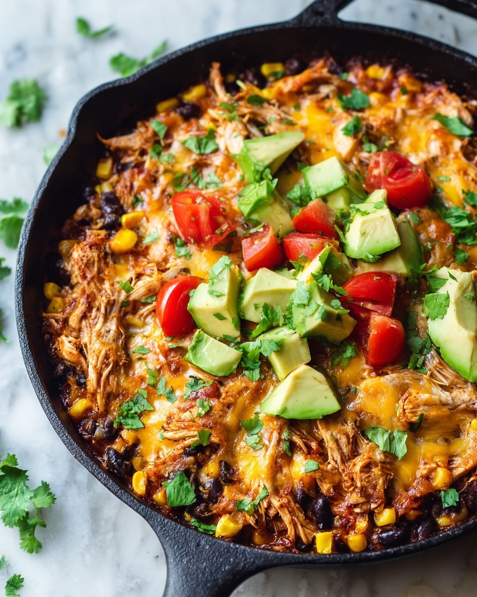Cheesy Chicken Burrito Skillet Recipe - Recipe Image