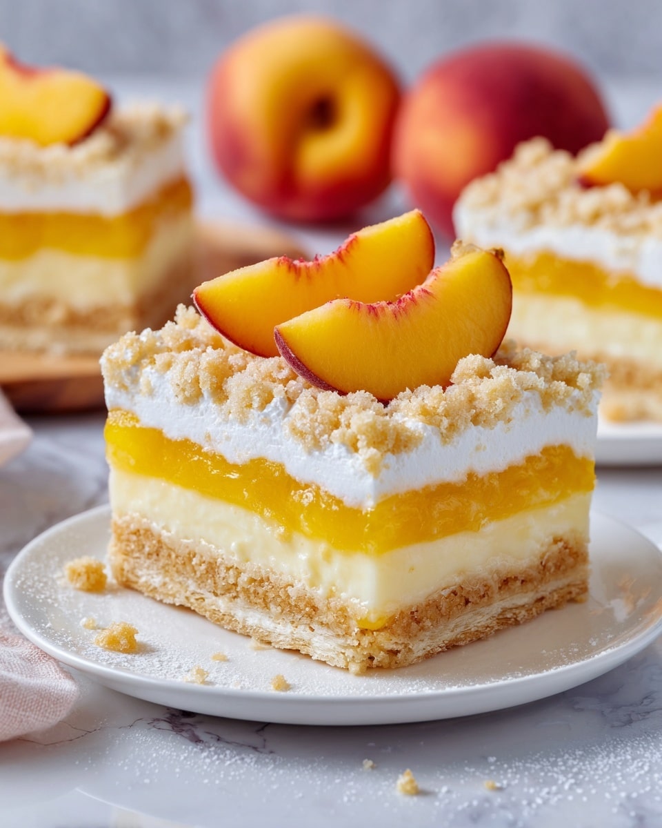 Peaches and Cream Pie Bars Recipe - Recipe Image