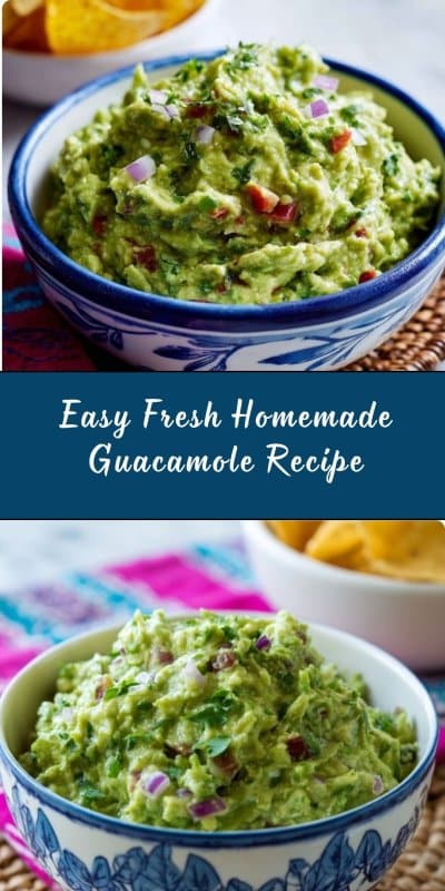 Fresh Homemade Guacamole Easy Vibrant Avocado Dip