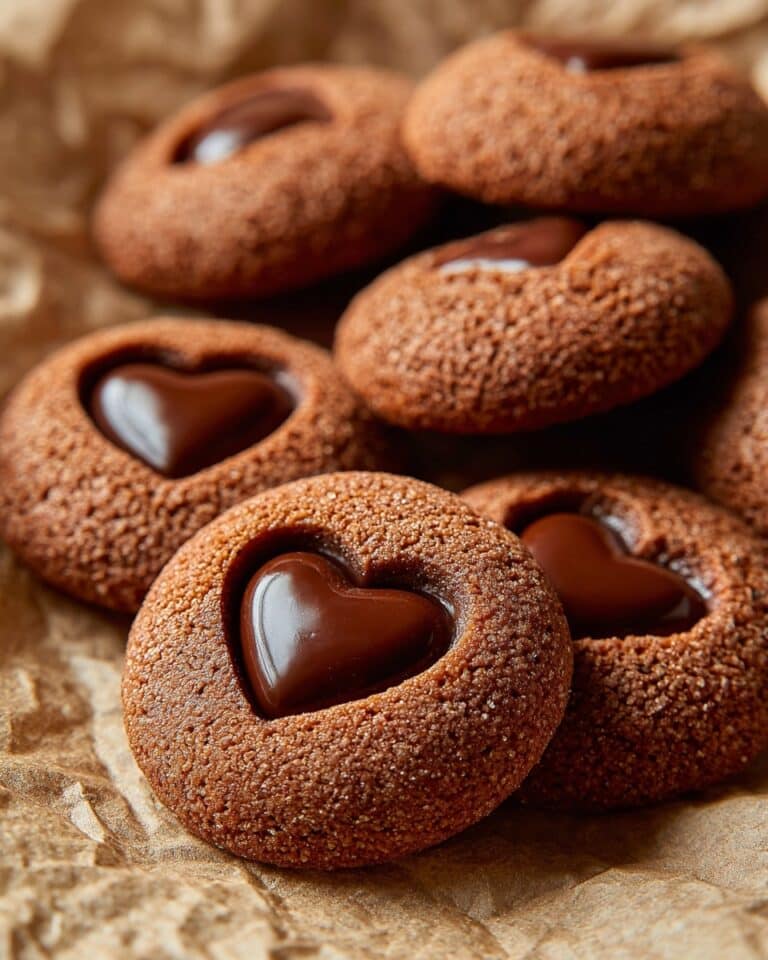 Heart-Shaped Chocolate Thumbprint Cookies Recipe