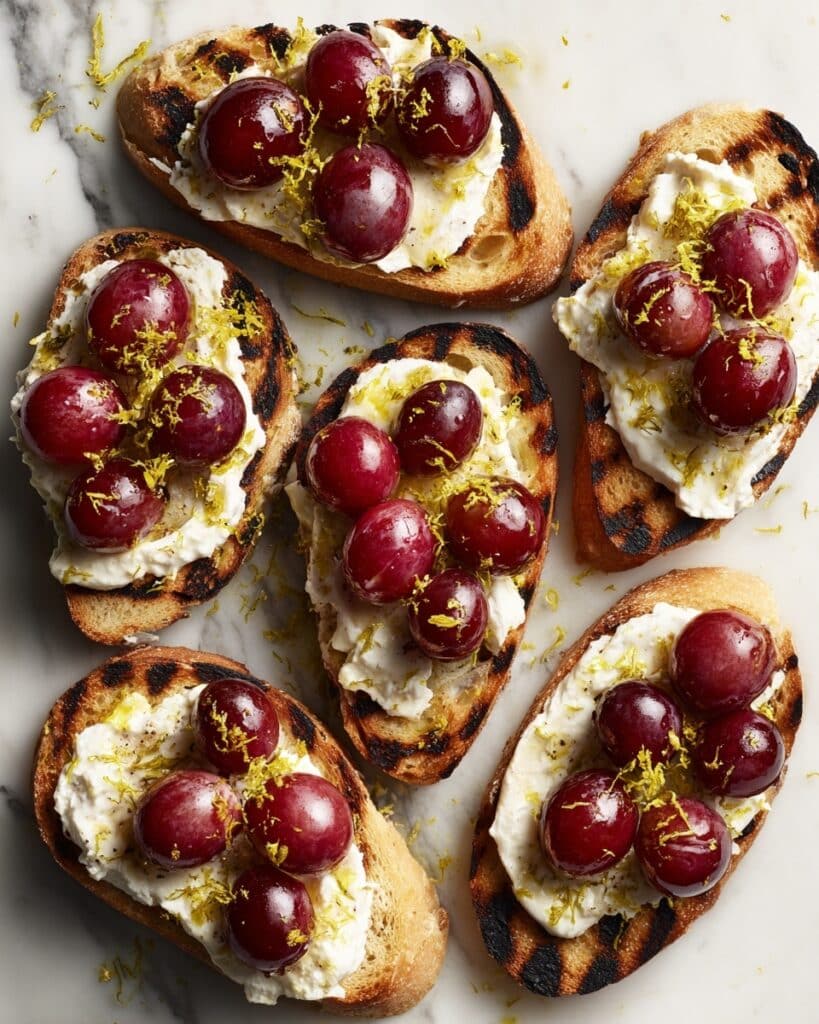 Roasted Grapes on Ricotta Toasts Recipe