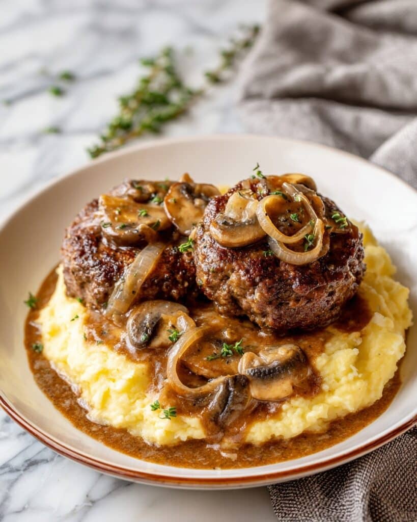Bobby Flay Salisbury Steak with Mushroom Gravy Recipe