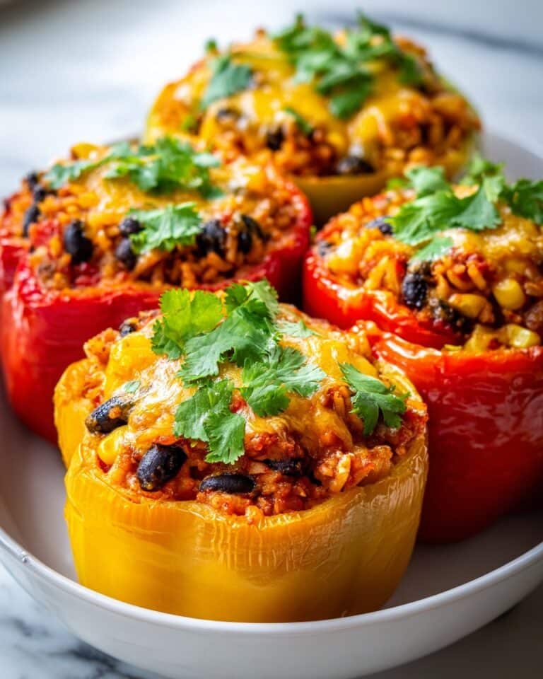 Stuffed Bell Peppers with Melted Cheese Recipe