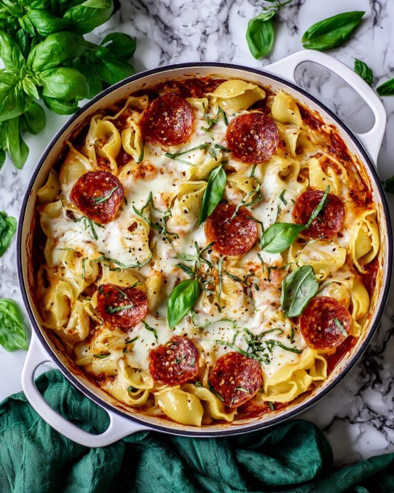 Cheesy Pepperoni Pasta Bake Recipe