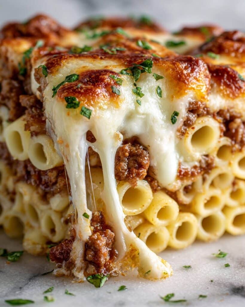 Cheesy Beef Pasta Bake Recipe