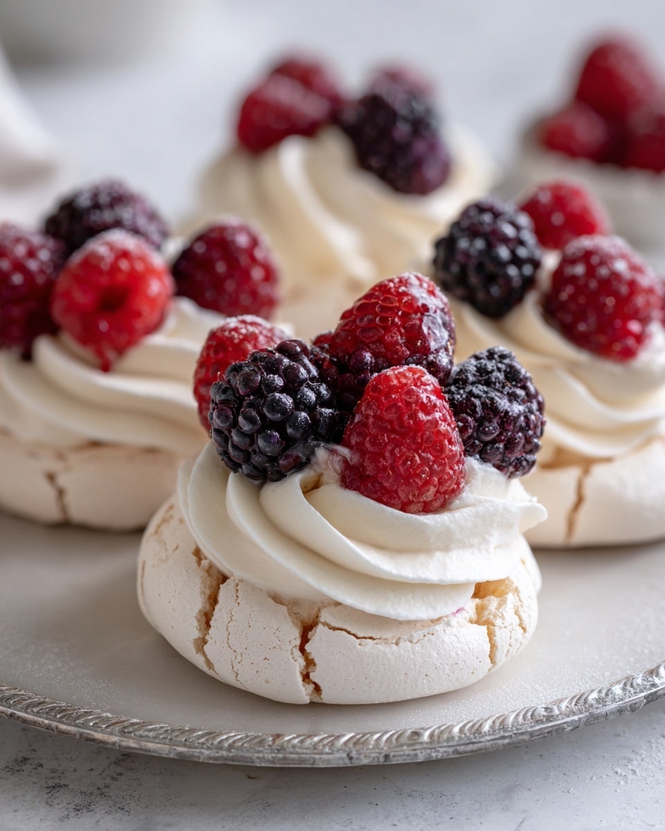 Toasted Coconut Mini Pavlovas with Coconut Custard Recipe