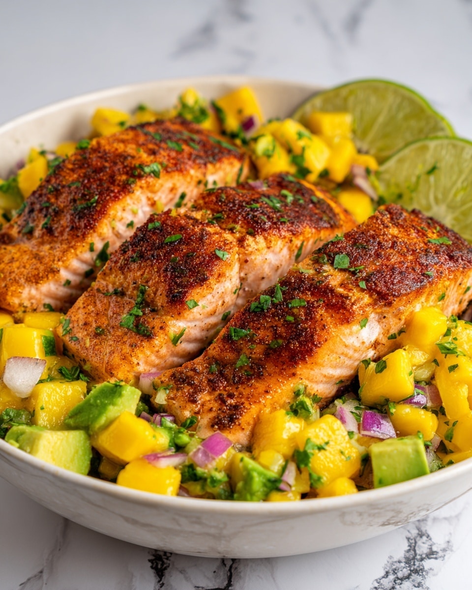 BBQ Salmon with Mango Avocado Salsa Recipe