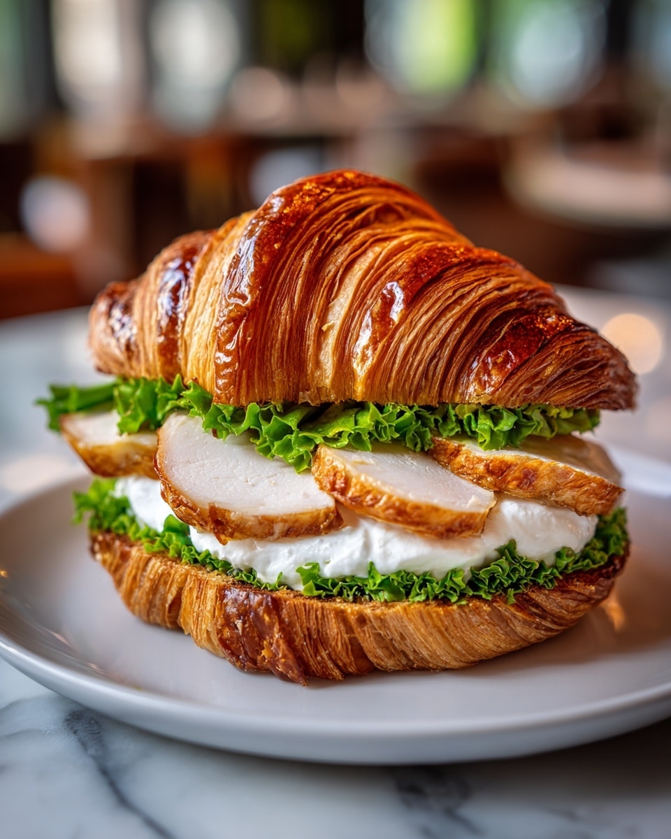 Crispy Chicken Caesar Salad on a Croissant – A Flavorful Twist Recipe - Recipe Image