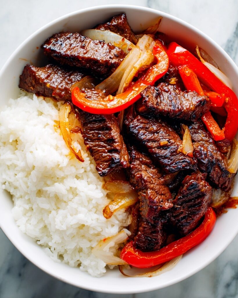 Sizzling Chinese Pepper Steak with Onions Recipe
