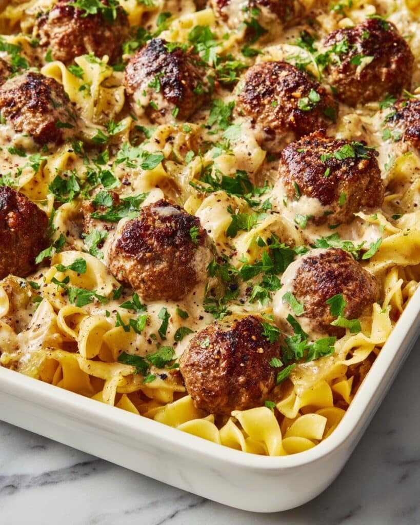 Swedish Meatball Noodle Bake Recipe