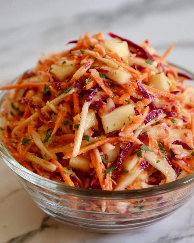 Carrot Apple Salad with Lemon Honey Dressing Recipe