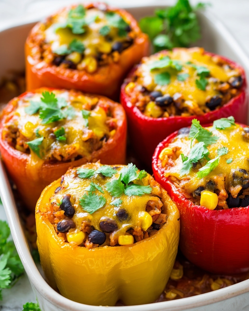 Stuffed Bell Peppers with Melted Cheese Recipe - Recipe Image