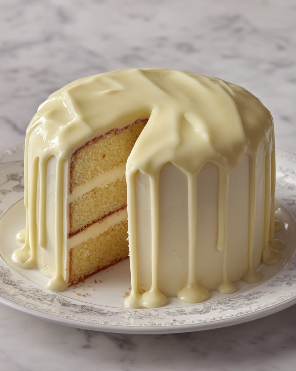Vanilla Buttermilk Pound Cake with Cream Cheese Glaze Recipe - Recipe Image