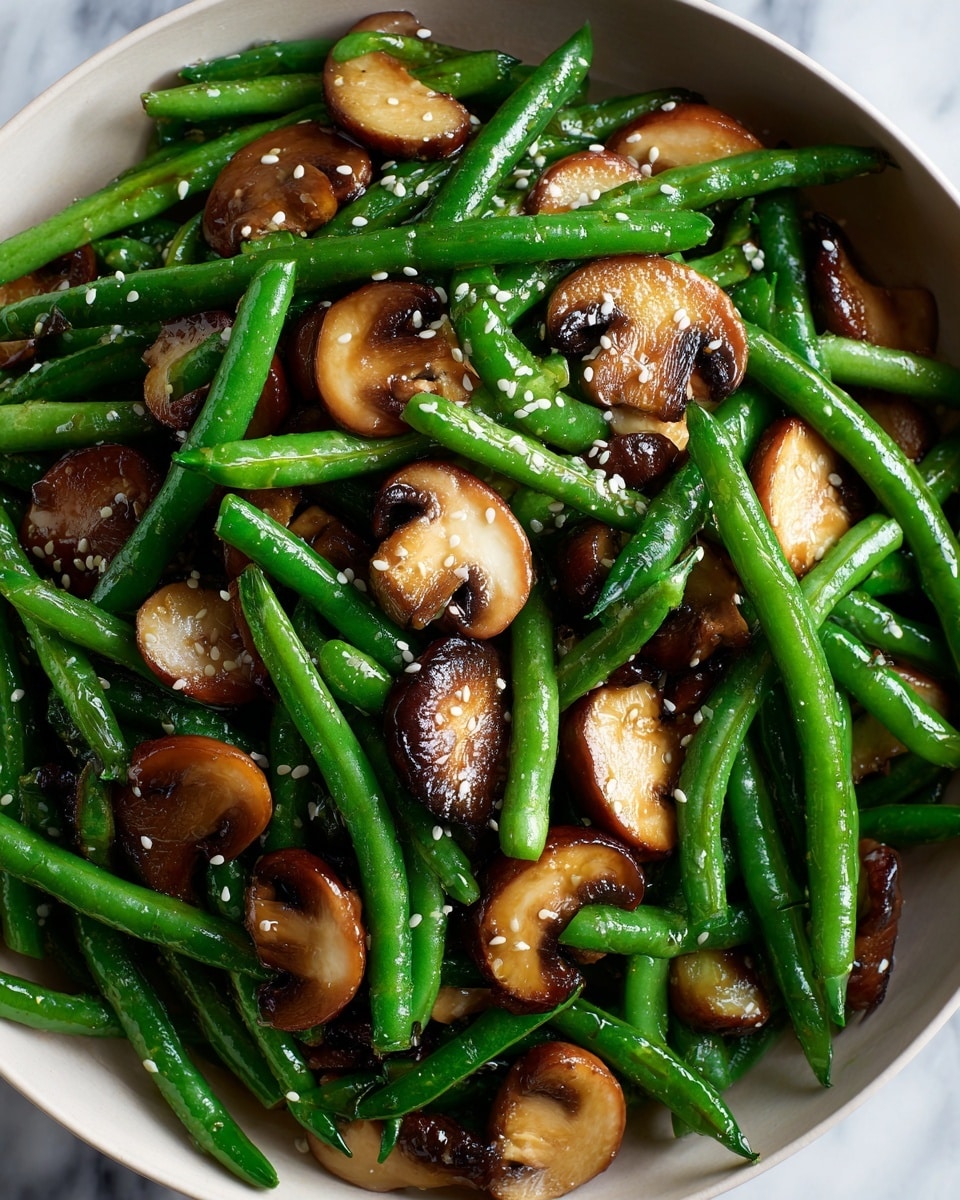 Teriyaki Green Beans with Mushrooms and Shallots Recipe - Recipe Image