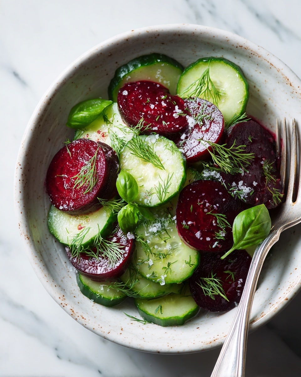 Crisp Cucumber and Beetroot Salad with Herb Dressing Recipe - Recipe Image