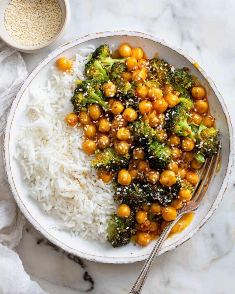 Sticky Sesame Chickpeas & Broccoli Recipe