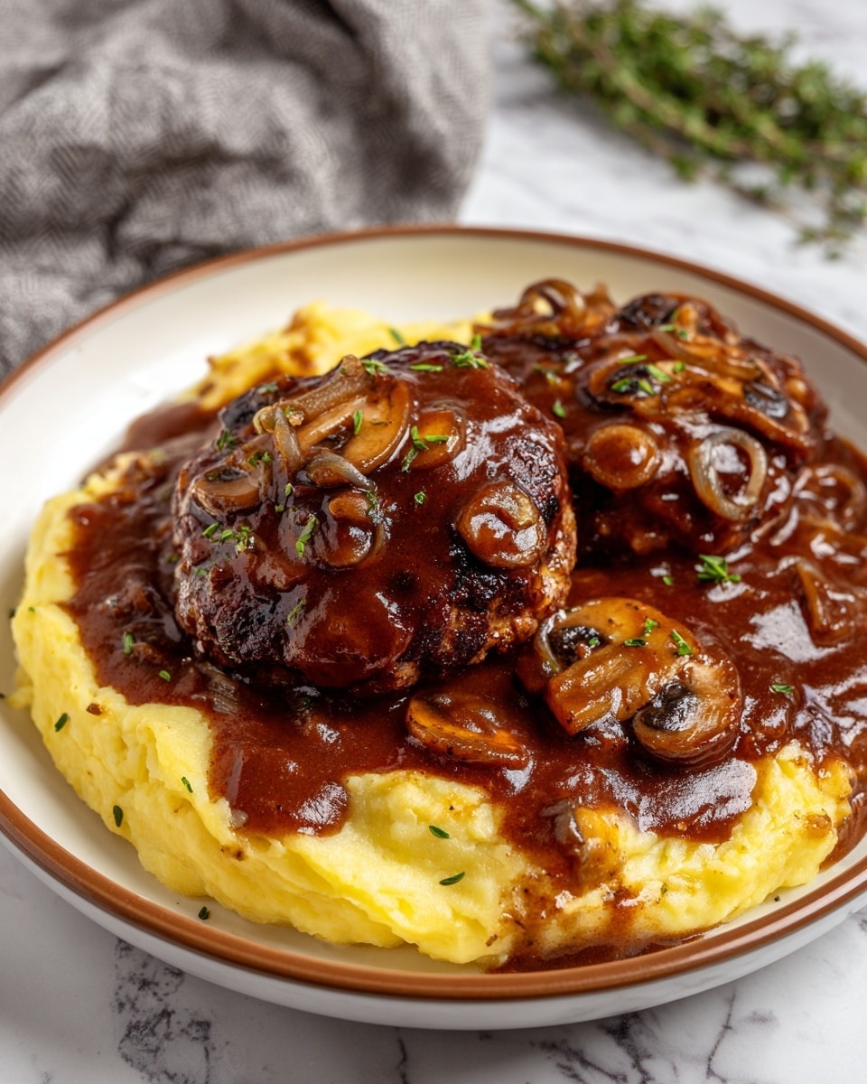 Bobby Flay Salisbury Steak with Mushroom Gravy Recipe - Recipe Image