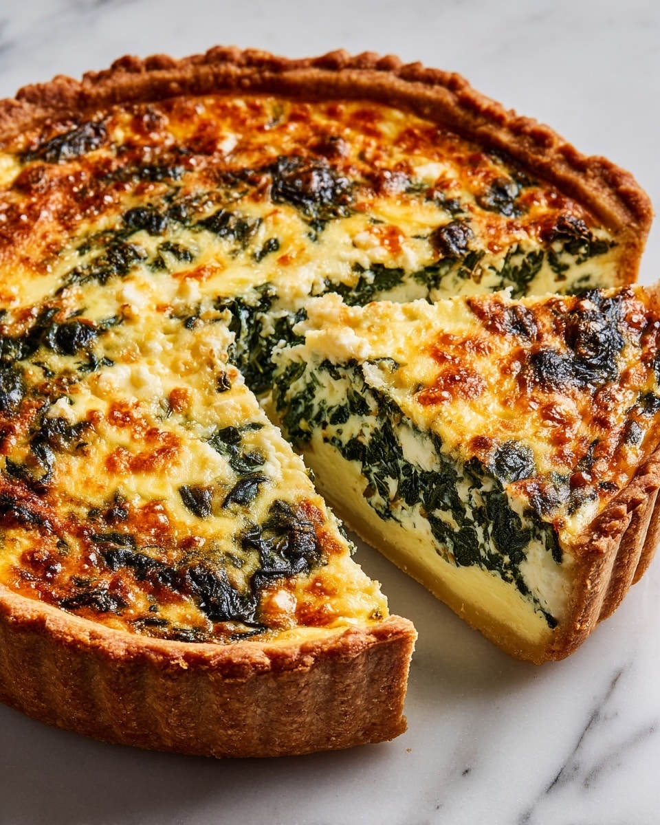 Spinach Egg Cheese Pie Recipe - Recipe Image