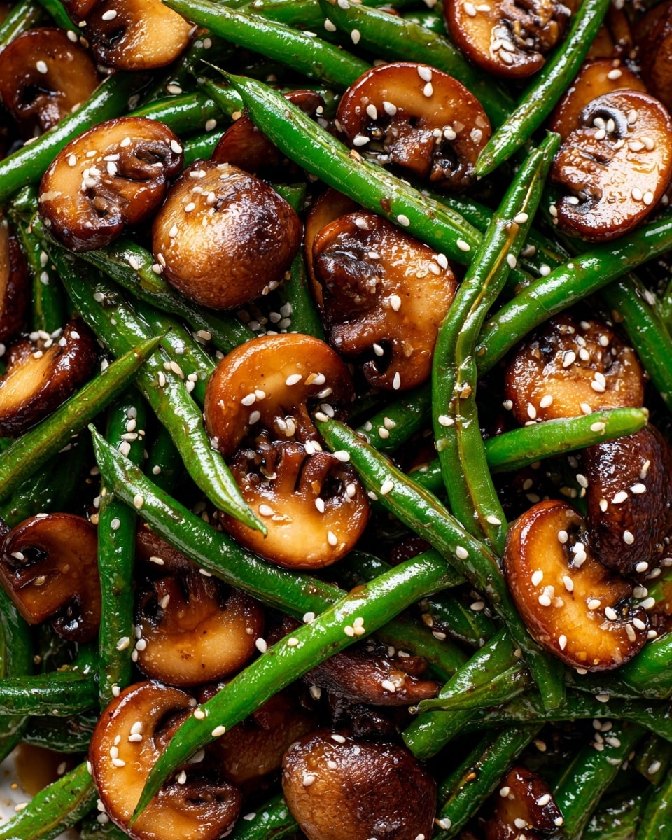 Teriyaki Green Beans with Mushrooms and Shallots Recipe - Recipe Image