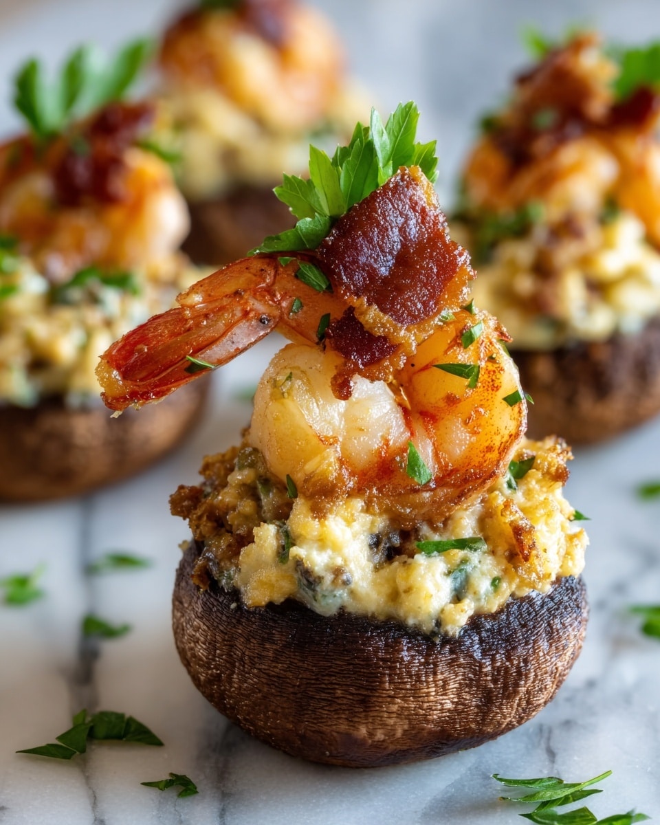 Creamy Shrimp Stuffed Mushrooms Recipe - Recipe Image