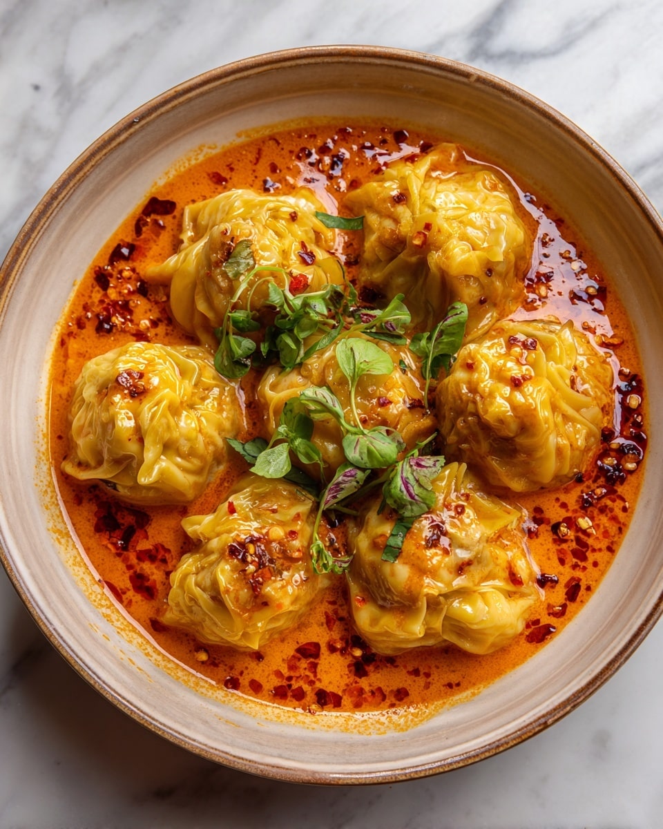 Soup Dumplings in Thai Red Curry Sauce Recipe - Recipe Image