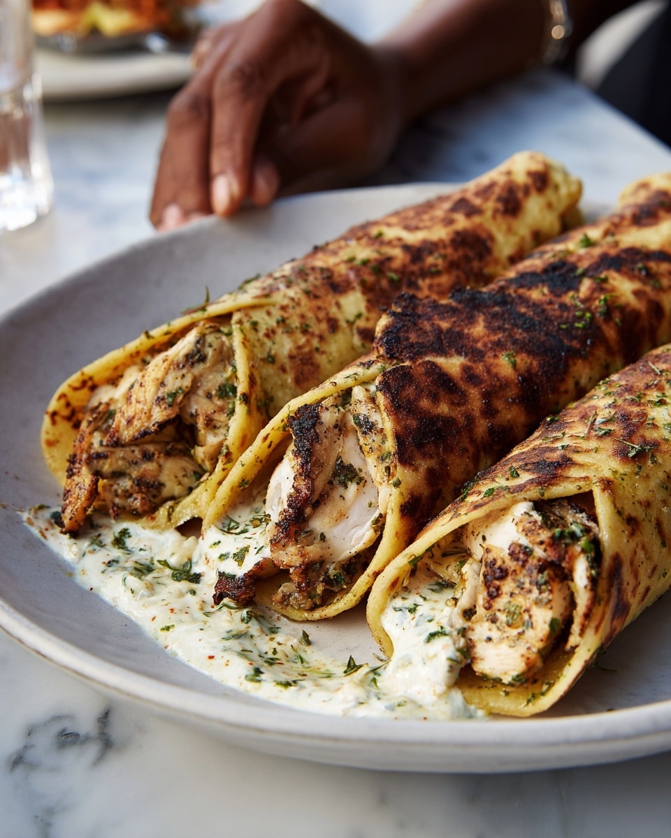 Cheesy Chicken Garlic Wraps Recipe - Recipe Image