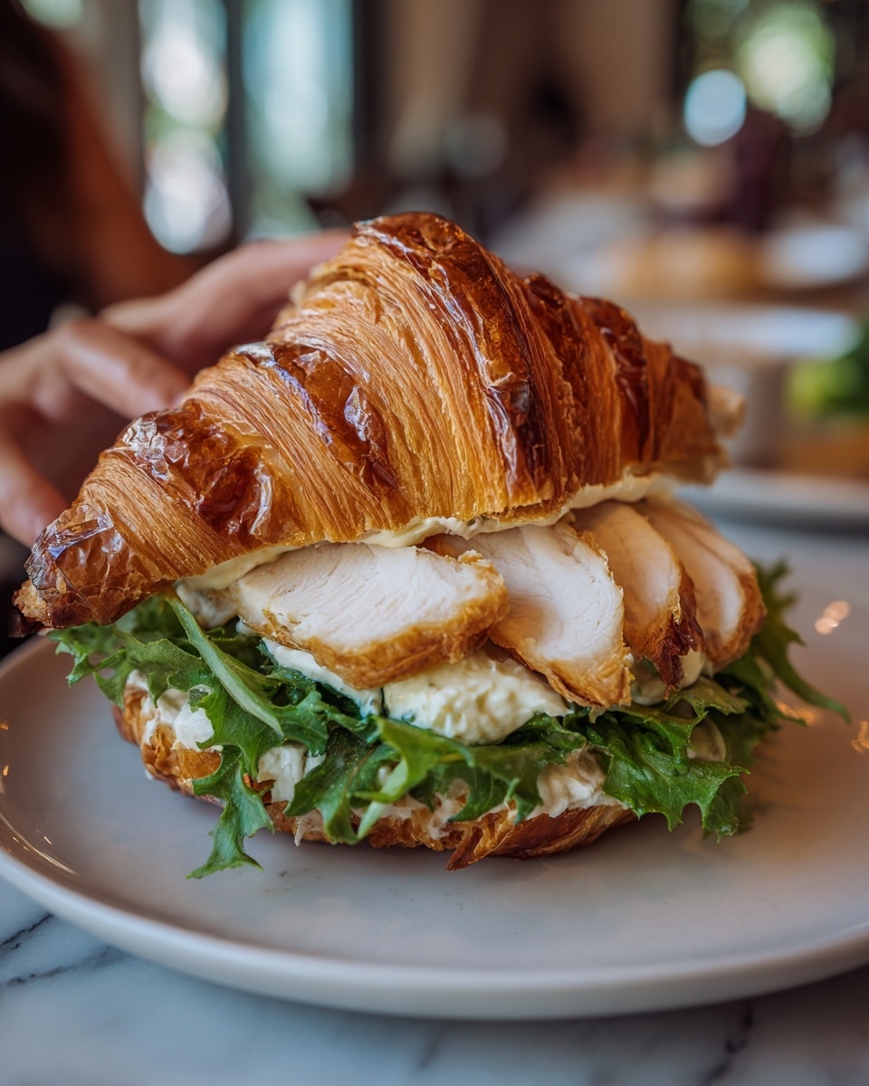 Crispy Chicken Caesar Salad on a Croissant – A Flavorful Twist Recipe - Recipe Image