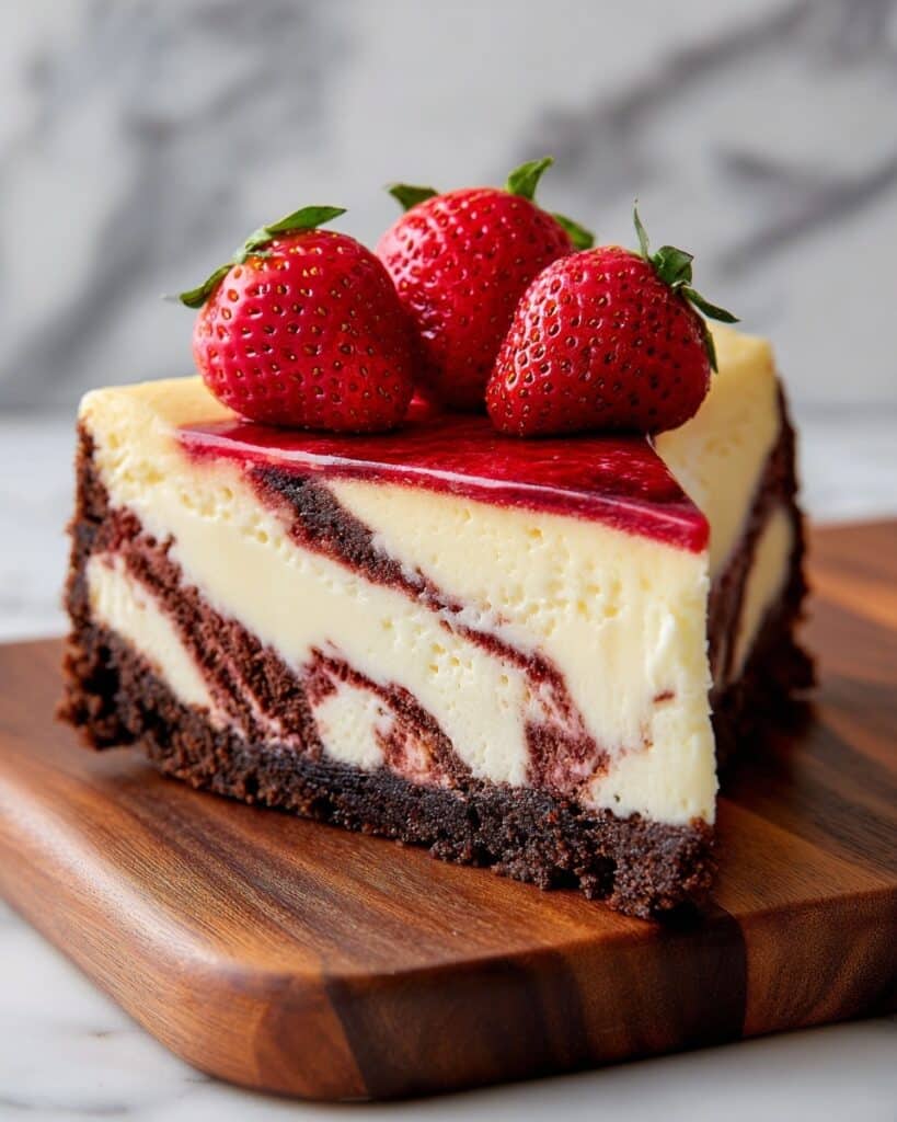 Chocolate Strawberry Swirl Cheesecake Recipe