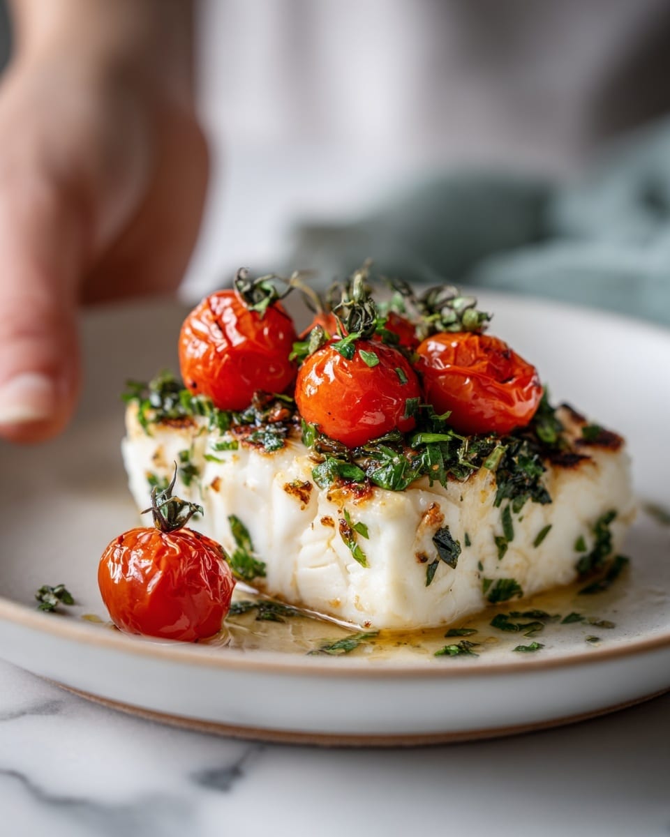 Pan-Seared Mediterranean Cod in Tomato Basil Sauce Recipe - Recipe Image