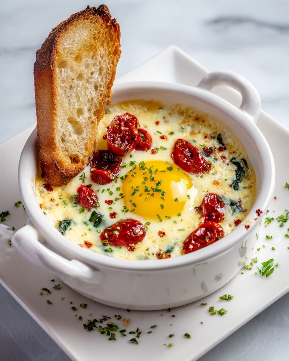 Baked Feta Eggs Breakfast Recipe - Recipe Image