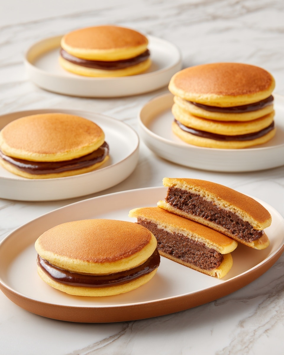 Dorayaki – Japanese Pancakes Filled with Soft Custard Recipe - Recipe Image