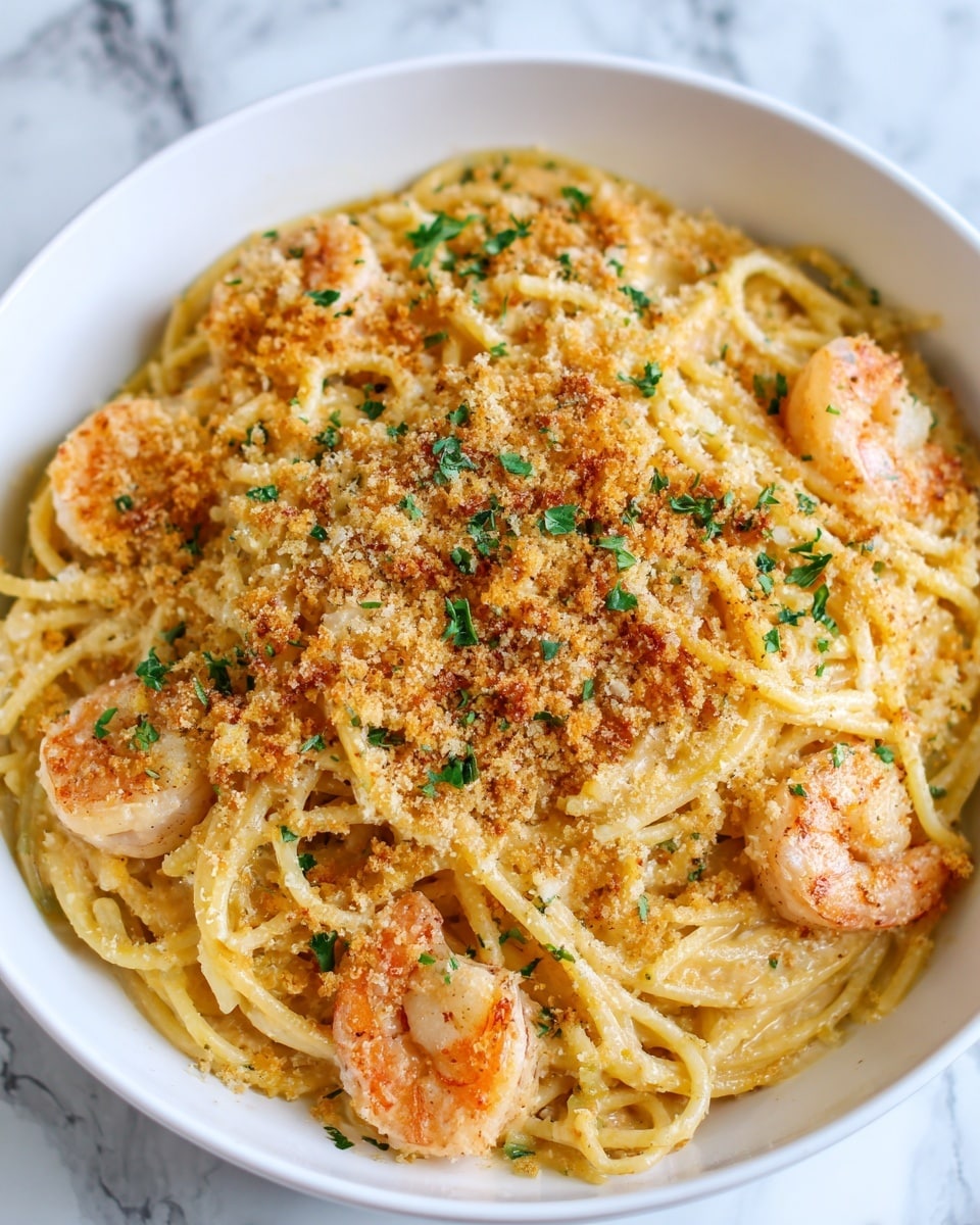 Mouthwatering Creamy Chilli Garlic Prawn Pasta Recipe - Recipe Image