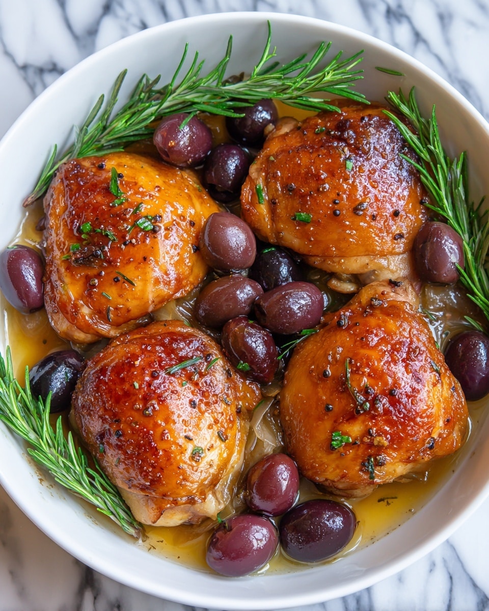 Pan-Roasted Chicken with Grapes & Olives Recipe - Recipe Image