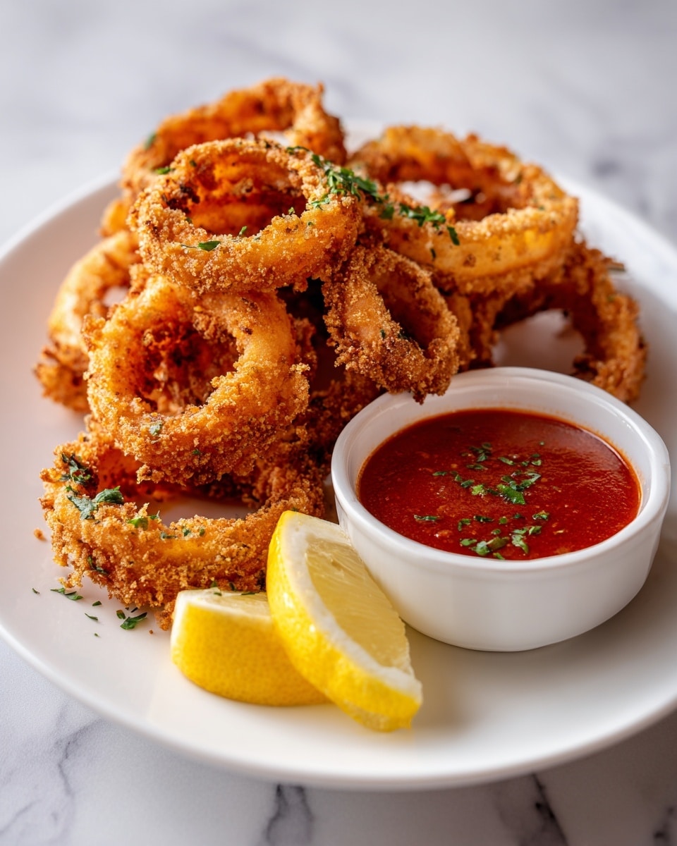 Crispy Fried Calamari with Lemon Recipe - Recipe Image