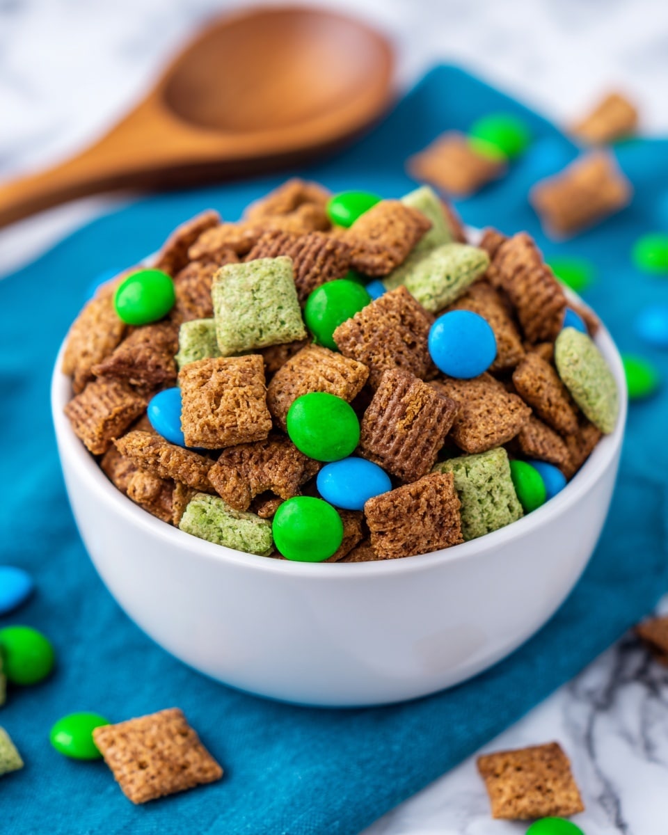 Green Mint Chocolate Muddy Buddies for St. Patrick’s Day Recipe - Recipe Image
